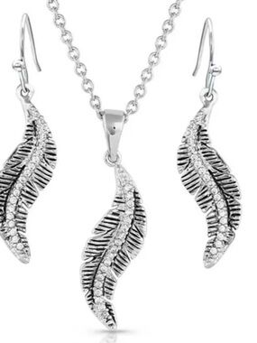 Montana Silversmiths All About the Curve Feather Jewelry Set
